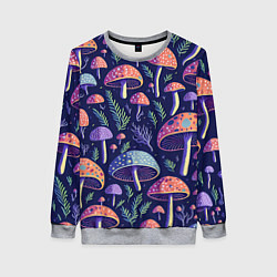 Женский свитшот Грибы паттерн