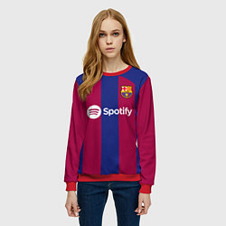 Свитшот женский ФК Барселона форма 2324 домашняя, цвет: 3D-красный — фото 2