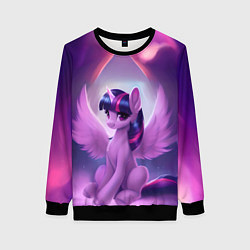 Свитшот женский Твайлайт Спаркл, цвет: 3D-черный