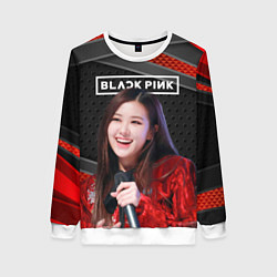 Свитшот женский Rose Blackpink black red, цвет: 3D-белый