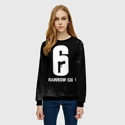 Свитшот женский Rainbow Six glitch на темном фоне, цвет: 3D-черный — фото 2