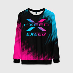 Свитшот женский Exeed - neon gradient, цвет: 3D-черный