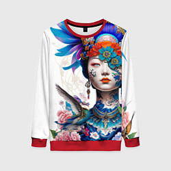 Свитшот женский Japanese girl - irezumi - tattoo, цвет: 3D-красный