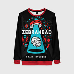Свитшот женский Zebrahead brains invaders, цвет: 3D-красный