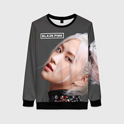 Свитшот женский Blackpink Rose gray, цвет: 3D-черный