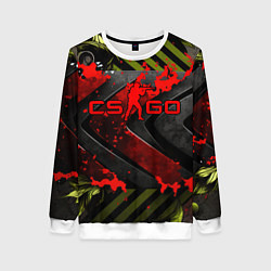 Свитшот женский CS GO red logo, цвет: 3D-белый