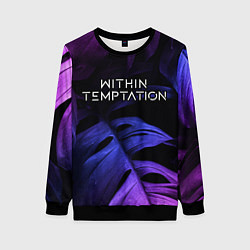 Свитшот женский Within Temptation neon monstera, цвет: 3D-черный