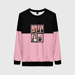 Свитшот женский Черно-розовые K-pop группа, цвет: 3D-черный