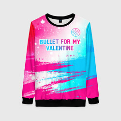 Женский свитшот Bullet For My Valentine neon gradient style: симво