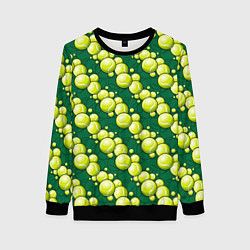 Свитшот женский Большой теннис - мячики, цвет: 3D-черный