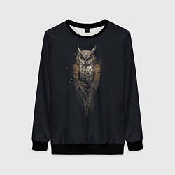 Свитшот женский Суровая стимпанк сова, цвет: 3D-черный