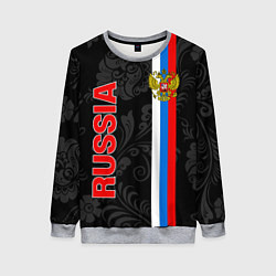 Свитшот женский Russia black style, цвет: 3D-меланж