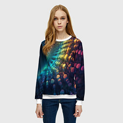 Свитшот женский Радужные блики нейроарт, цвет: 3D-белый — фото 2