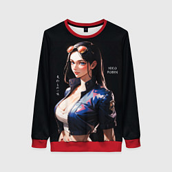 Свитшот женский Нико Робин с очками - One Piece, цвет: 3D-красный