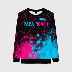 Свитшот женский Papa Roach - neon gradient: символ сверху, цвет: 3D-черный