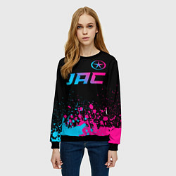 Свитшот женский JAC - neon gradient: символ сверху, цвет: 3D-черный — фото 2