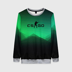 Свитшот женский CS GO green black background, цвет: 3D-меланж