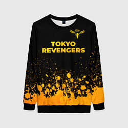 Свитшот женский Tokyo Revengers - gold gradient: символ сверху, цвет: 3D-черный