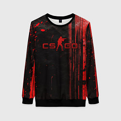 Женский свитшот CS GO black red brushes