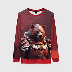 Свитшот женский Бронированный медведь, цвет: 3D-красный