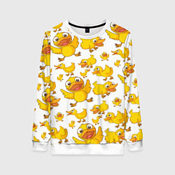 Свитшот женский Yellow ducklings, цвет: 3D-белый