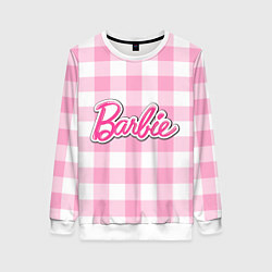 Женский свитшот Барби лого розовая клетка