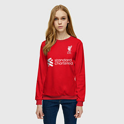 Свитшот женский ФК Ливерпуль форма 2324 домашняя, цвет: 3D-красный — фото 2