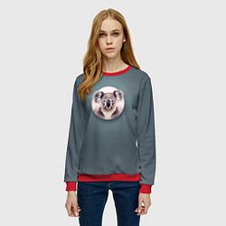 Свитшот женский Забавная коала, цвет: 3D-красный — фото 2