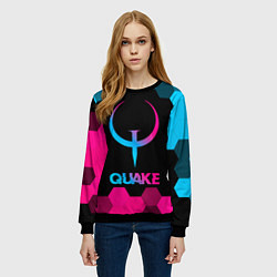Свитшот женский Quake - neon gradient, цвет: 3D-черный — фото 2