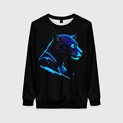 Свитшот женский Пантера киберпан, цвет: 3D-черный