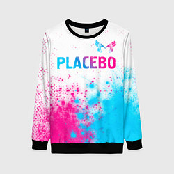 Свитшот женский Placebo neon gradient style: символ сверху, цвет: 3D-черный