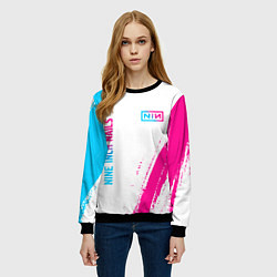 Свитшот женский Nine Inch Nails neon gradient style: надпись, симв, цвет: 3D-черный — фото 2