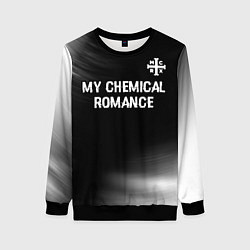 Свитшот женский My Chemical Romance glitch на темном фоне: символ, цвет: 3D-черный