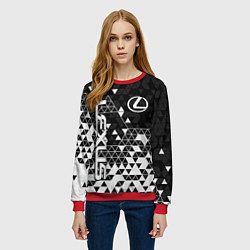 Свитшот женский Лексус - распад, цвет: 3D-красный — фото 2