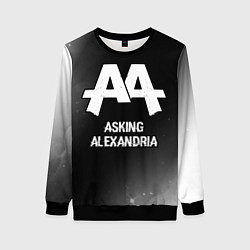 Свитшот женский Asking Alexandria glitch на темном фоне, цвет: 3D-черный