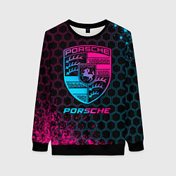 Свитшот женский Porsche - neon gradient, цвет: 3D-черный