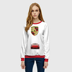 Свитшот женский Porsche car, цвет: 3D-красный — фото 2