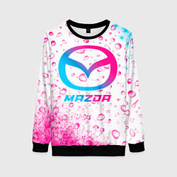 Свитшот женский Mazda neon gradient style, цвет: 3D-черный