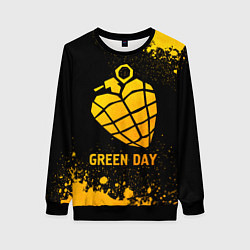 Свитшот женский Green Day - gold gradient, цвет: 3D-черный