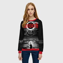 Свитшот женский Берсерк и закат, цвет: 3D-красный — фото 2