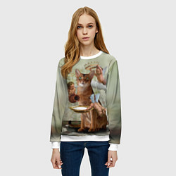 Свитшот женский Cats life, цвет: 3D-белый — фото 2