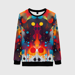 Свитшот женский Mirrow colorful blots - abstraction - vogue, цвет: 3D-черный