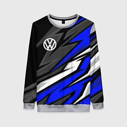 Свитшот женский Volkswagen - Синяя абстракция, цвет: 3D-меланж