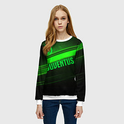 Свитшот женский Juventus green line, цвет: 3D-белый — фото 2