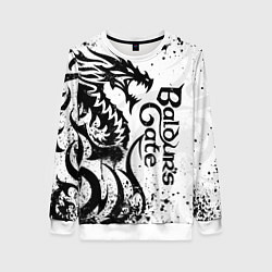 Свитшот женский Балдурс гейт 3 - дракон, цвет: 3D-белый