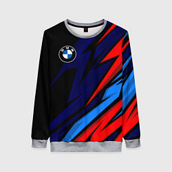 Свитшот женский BMW - m colors and black, цвет: 3D-меланж