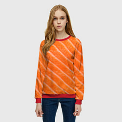 Свитшот женский Лососем сашими, цвет: 3D-красный — фото 2