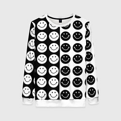 Женский свитшот Smiley black and white