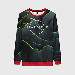 Свитшот женский Starfield logo green texture, цвет: 3D-красный