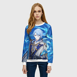 Свитшот женский Kamisato Ayato Genshin Impact, цвет: 3D-белый — фото 2
